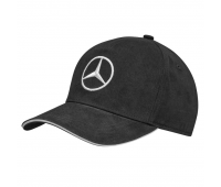 Бейсболка чорна базова з сріблястим вишитим логотипом Mercedes Бейсболка чорна базова з сріблястим вишитим логотипом Mercedes