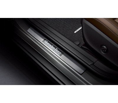 Панель порогу двері, з підсвіткою спереди, Комплект із 4 (6 предметів) чорний для Mercedes C218, X218, S212, W212 Панель порогу двері, з підсвіткою спереди, Комплект із 4 (6 предметів) чорний для Mercedes C218, X218, S212, W212