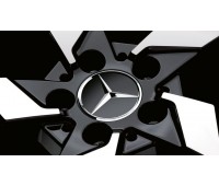 Кришка ступиці колеса, Зірка, матово-чорний для Mercedes Кришка ступиці колеса, Зірка, матово-чорний для Mercedes
