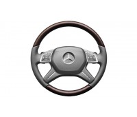 Шкіряне рульове колесо коричневий/сірий для Mercedes W166 Шкіряне рульове колесо коричневий/сірий для Mercedes W166