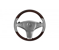 Шкіряне рульове колесо дерево/шкіра коричневий/сірий для Mercedes A207, C207 Шкіряне рульове колесо дерево/шкіра коричневий/сірий для Mercedes A207, C207