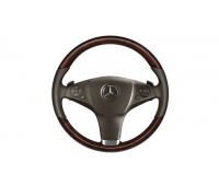 Шкіряне рульове колесо дерево/шкіра коричневий для Mercedes A207, C207 Шкіряне рульове колесо дерево/шкіра коричневий для Mercedes A207, C207