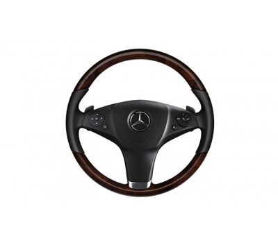 Шкіряне рулевое колесо дерево/шкіра чорний/коричневий для Mercedes A207, C207 Шкіряне рулевое колесо дерево/шкіра чорний/коричневий для Mercedes A207, C207